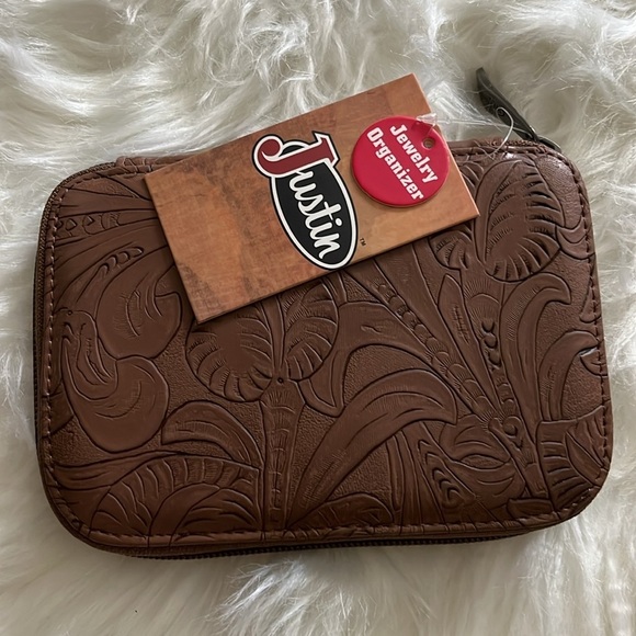 🆕 Justin Boots Jewelry Organizer Zipper Bag Pouch Travel - Picture 1 of 8